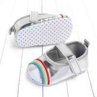 Baby rainbow slip proof Velcro walking shoes