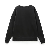 European And American Striped Facial Makeup Embroidered Pattern Loose Round Neck Sweater
