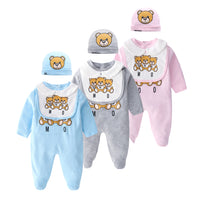 Newborn Printed Bear One-piece Romper