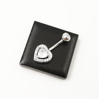 European And American Mini Zircon Small Love Heart-shaped Navel Stud