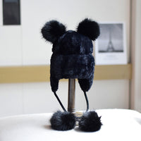 Women's Warm Ear Protection Knitted Plush Fur Ball Hat