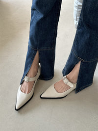 Women's Fashion Pointed Toe Classic Style Mary Jane Shoes