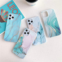 Four-corner anti-shattering gold marble mobile phone case