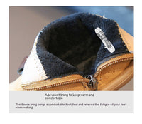 Children's Retro Solid Color British Style Cotton Boots