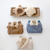 Korean Style Children's Clothing Baby Single-layer Fleece-lined Romper Thickened