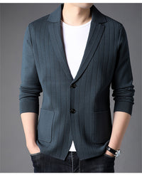 Spring And Autumn Men's Knitted Cardigan Slim Fit Casual Small Suit Coat