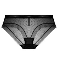 Pure cotton crotch briefs with mesh and lace sides
