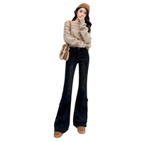 Fringed Burr Skinny Jeans Women's Spring Retro