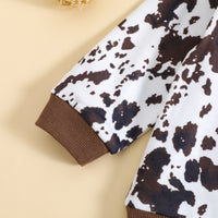 New Leopard Print Printed Long-sleeved Top Trousers Two-piece Set