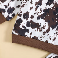 New Leopard Print Printed Long-sleeved Top Trousers Two-piece Set