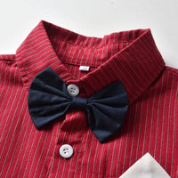 Baby Summer Bow Tie Striped Romper