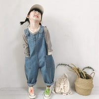 Children's Denim Suspender Pants Spring And Autumn New Boys And Girls Fashionable Loose Jumpsuit
