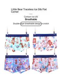 Summer Mid-waist Cartoon Printed Breathable Cute Panties Men's Boxer Briefs
