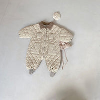 Thickened Winter Cotton Dress Going Out Rompers Onesie Hat
