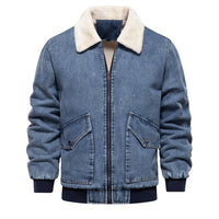 Autumn And Winter New Fleece-lined Denim Coat Jacket