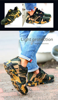 Flyknit Safety Anti-smash And Anti-puncture Wear-resistant Lightweight Non-slip Work Shoes