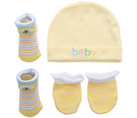 Letter Striped Children's Socks, Gloves, Hat Set