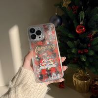 Christmas Tree Quicksand Snowflake Protective Cover Phone Case