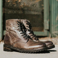All-Match Low-Heel Square Heel Lace-Up Men's Boots