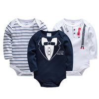 Baby Cotton Long Sleeve Romper Three Piece Suit