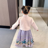 Girls' Horse-face Skirt Hanfu Two-piece Suit