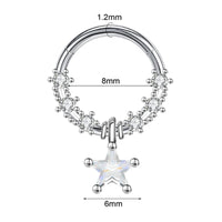 European And American Fashion Galaxy Moon Inlaid Zircon Closed Mouth Nose Ring