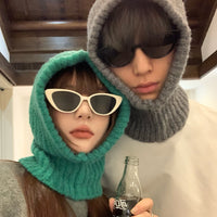 Warm Woolen Hat Scarf One Female Winter Earflaps Knitted Hat