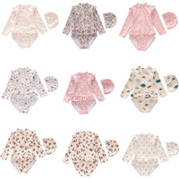 Girls' One-piece Quick-drying Long-sleeved Swimsuit