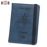 Anti-magnetic Australia Passport Case Multiple Card Slots Rubber Band Strap Passport Jacket