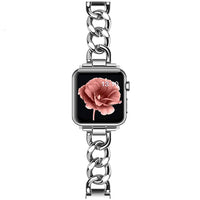 Single Row Denim Chain Metal Watch Band