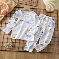 Children's Cotton Homewear Suit Summer Long-sleeve Pajamas Thin