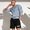 Men's Fashion Casual Solid Color Soakable Five-point Swimming Trunks