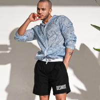 Men's Fashion Casual Solid Color Soakable Five-point Swimming Trunks