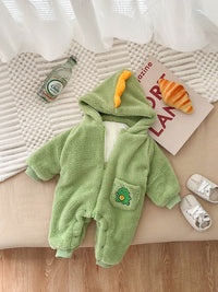 Newborn Autumn And Winter Fleece-lined Thickened Jumpsuit