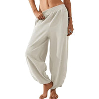 Women's Casual Pure Color All-matching Casual Pants With Pockets