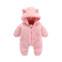 Coral Fleece Autumn And Winter Thin Bodysuit Newborn Thermal Zipper Onesie Baby Rompers Jumpsuit