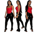 Women's Sexy High Elastic Skinny PU Leather Pants
