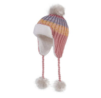 Lovely Baby Knitted Cap With Fluffy Ball Earmuffs
