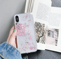 Epoxy real flower  case transparent acrylic protective cover
