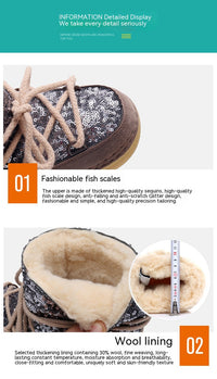 Children's Snow Boots Women's Winter Warm Fleece-lined Sequins
