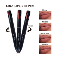 4 In 1 Makeup Lipliner Pencil Waterproof Touch Up Long Lasting Easy Color Ballpoint Eyeliner Pen