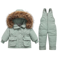 Down Jacket Thickened Set Boys And Girls New Two-piece Suit