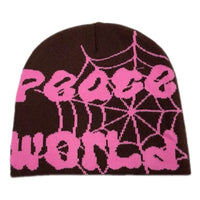 Hip Hop Warm Spider Web Letters Knitted Hat