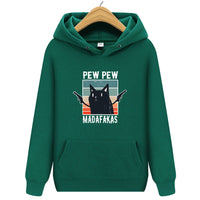 Printed European And American Plus Velvet Hooded Sweater For Men