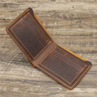Men's Crazy Horse Leather Wallet European And American Retro
