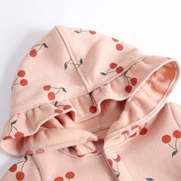 Baby Autumn And Winter Cherry Print Jumpsuit