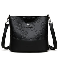 Multi-layer Soft Leather Bucket Large Capacity Women's Shoulder Messenger Bag