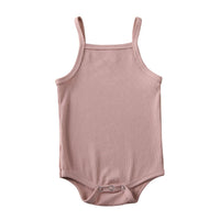 Solid Color Short Climbing Sleeveless Hidden Hook Open Cotton Rompers