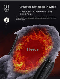 Outdoor Thickening Thermal Cotton Shoes Zipper Fleece-lined Winter Men's Shoes