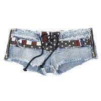 Night club women's sexy national flag low waist hole